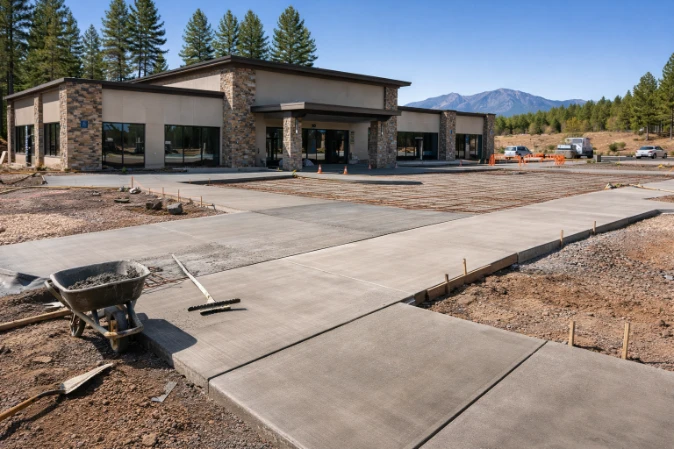 commercial concrete installation in Flagstaff Arizona